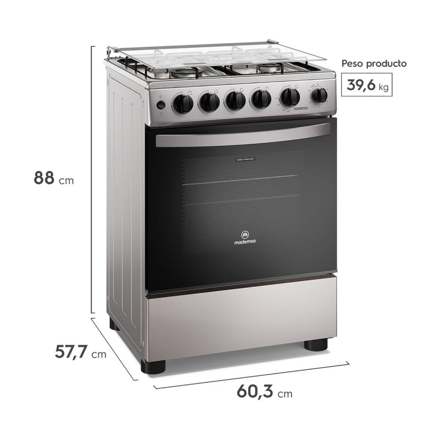 Cocina A Gas Mademsa Fm4tsc 4 Quemadores image number 2.0